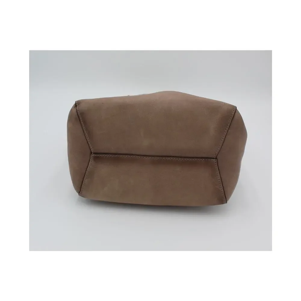 Frye Reed Leather Hobo Shoulder Bag Beige Tan Distressed Boho Western Purse - Picture 8 of 14